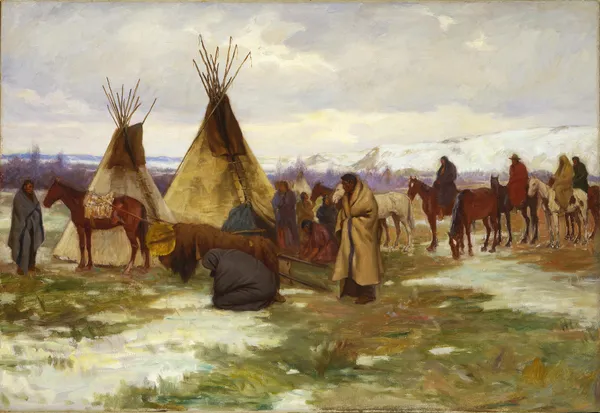 Burial Cortege of a Crow Chief av Joseph Henry Sharp