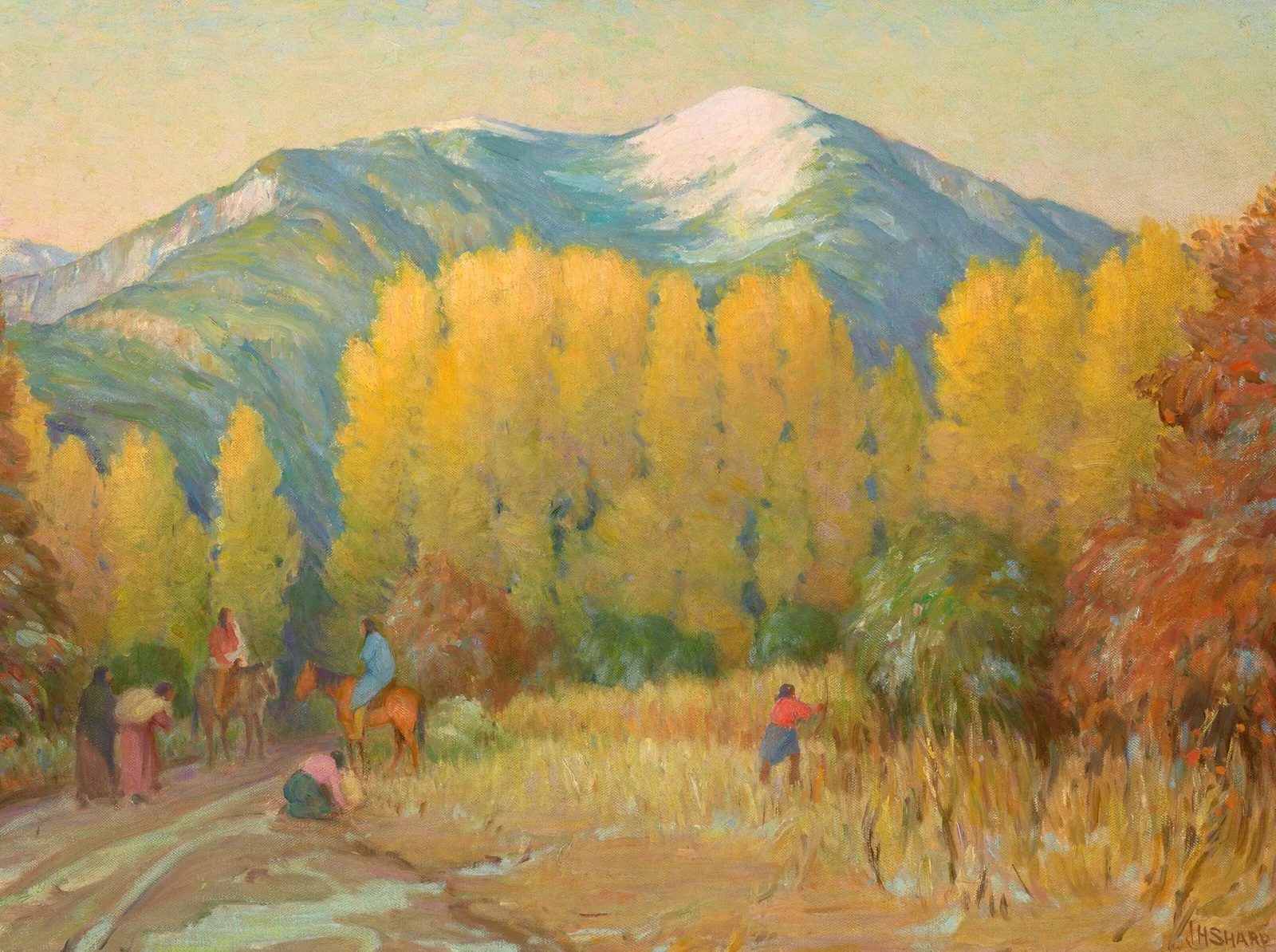 Old Road to the Pueblo of Taos—Afterglow av Joseph Henry Sharp