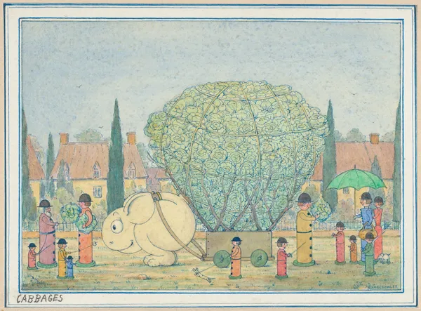 Cabbages, a ‘Wiggle Much’ design av Herbert Crowley