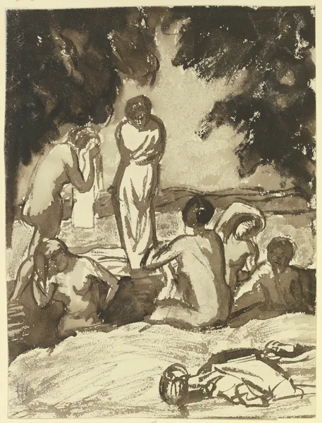 Bathing women av Hermann Lismann