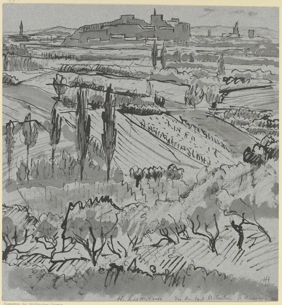 Blick auf Fort St. André bei Villeneuve av Hermann Lismann