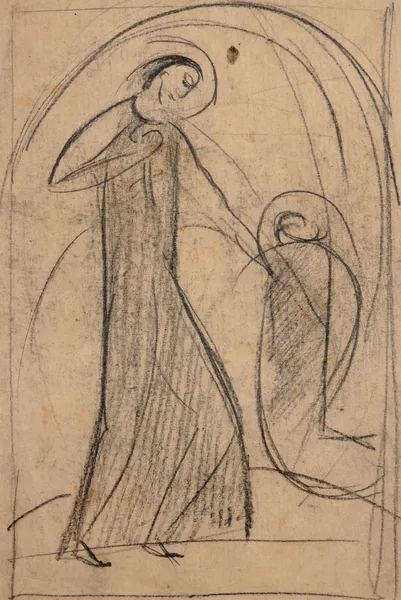 Figurale Szene (Taufe Christi) av Hermann Stenner