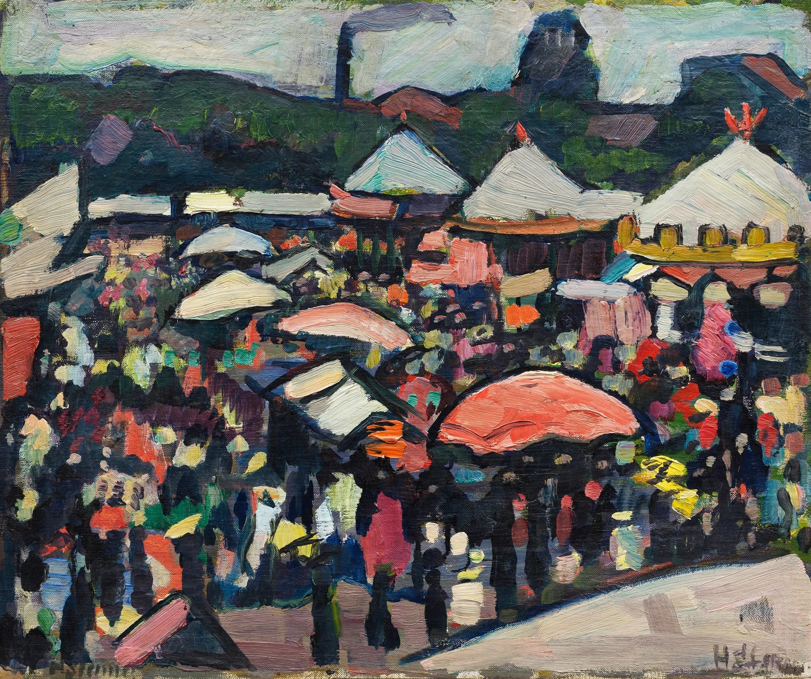 Jahrmarkt am Kesselbrink in Bielefeld av Hermann Stenner