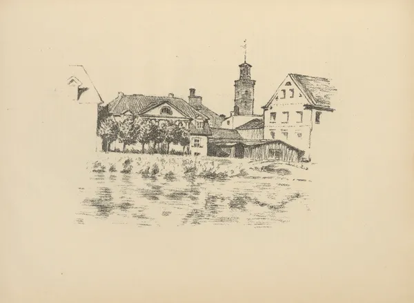 Uferstrasse in Mitau av Hermann Struck