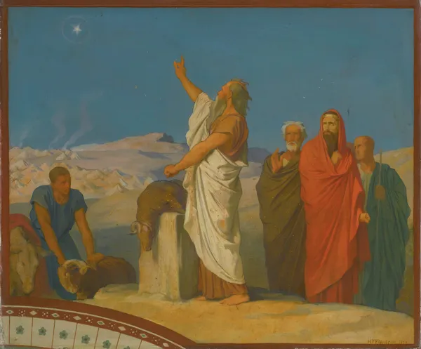 Baalam Prophétise Qu’un Astre S’élèvera Du Milieu D’israël av Jean-Hippolyte Flandrin