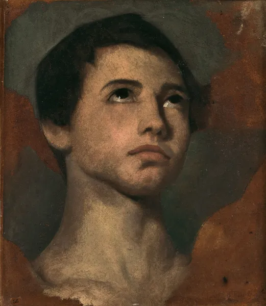 Etude de tête de jeune garçon av Jean-Hippolyte Flandrin