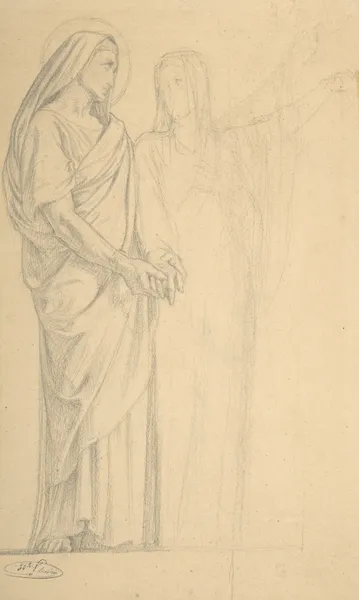 Saints Adrian and Natalia (19th century) av Jean-Hippolyte Flandrin