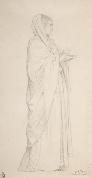 Standing Female Saint (19th century) av Jean-Hippolyte Flandrin