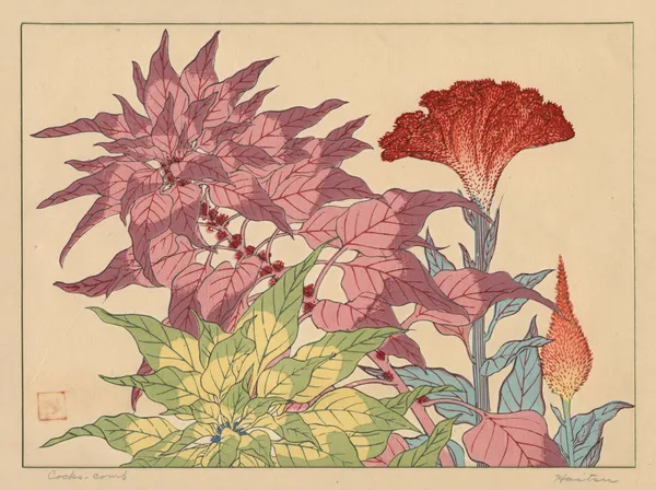Cocks-comb av Sakai Hōitsu