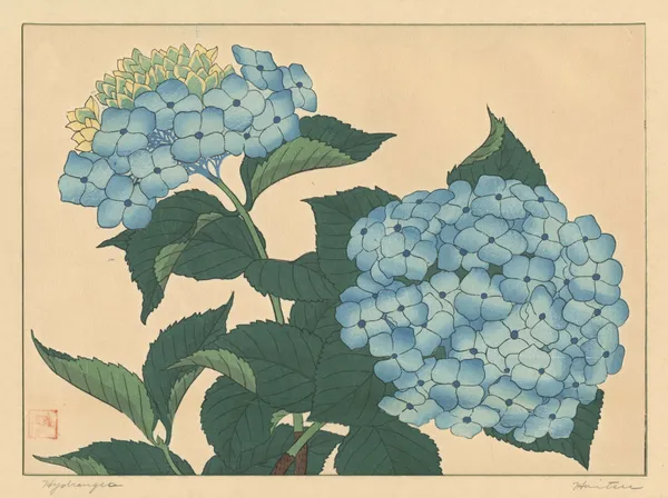 Hydrangea av Sakai Hōitsu
