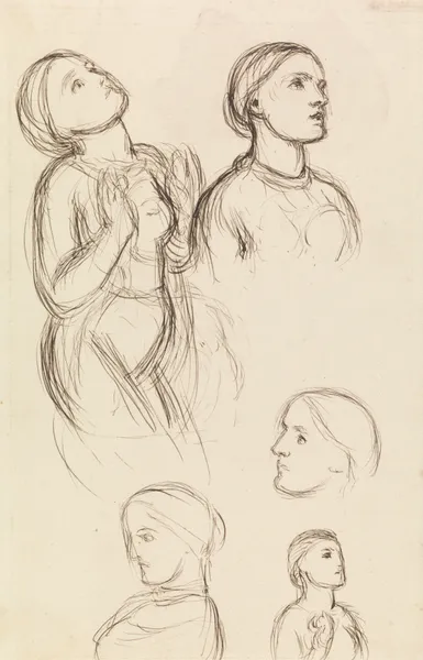 Studies of Edith Holman Hunt av William Holman Hunt