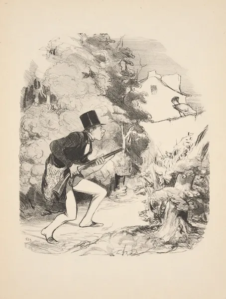 Hunting and fishing Pl.04 av Honoré Daumier