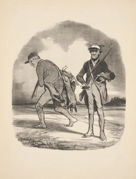Hunting and fishing Pl.06 av Honoré Daumier