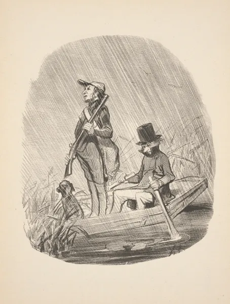 Hunting and fishing Pl.08 av Honoré Daumier