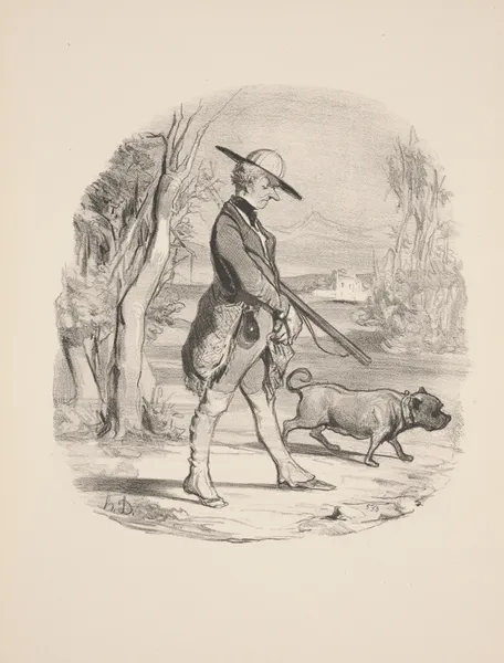 Hunting and fishing Pl.09 av Honoré Daumier