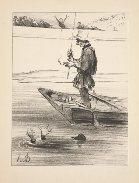 Hunting and fishing Pl.17 av Honoré Daumier