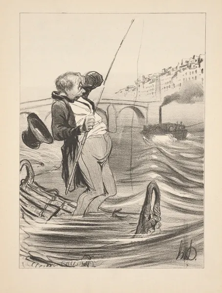 Hunting and fishing Pl.19 av Honoré Daumier