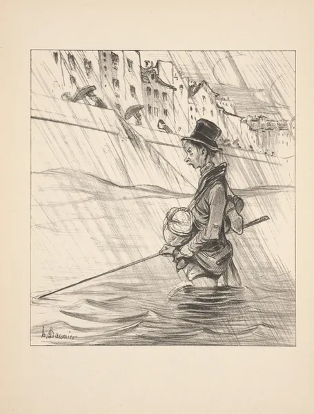 Hunting and fishing Pl.21 av Honoré Daumier