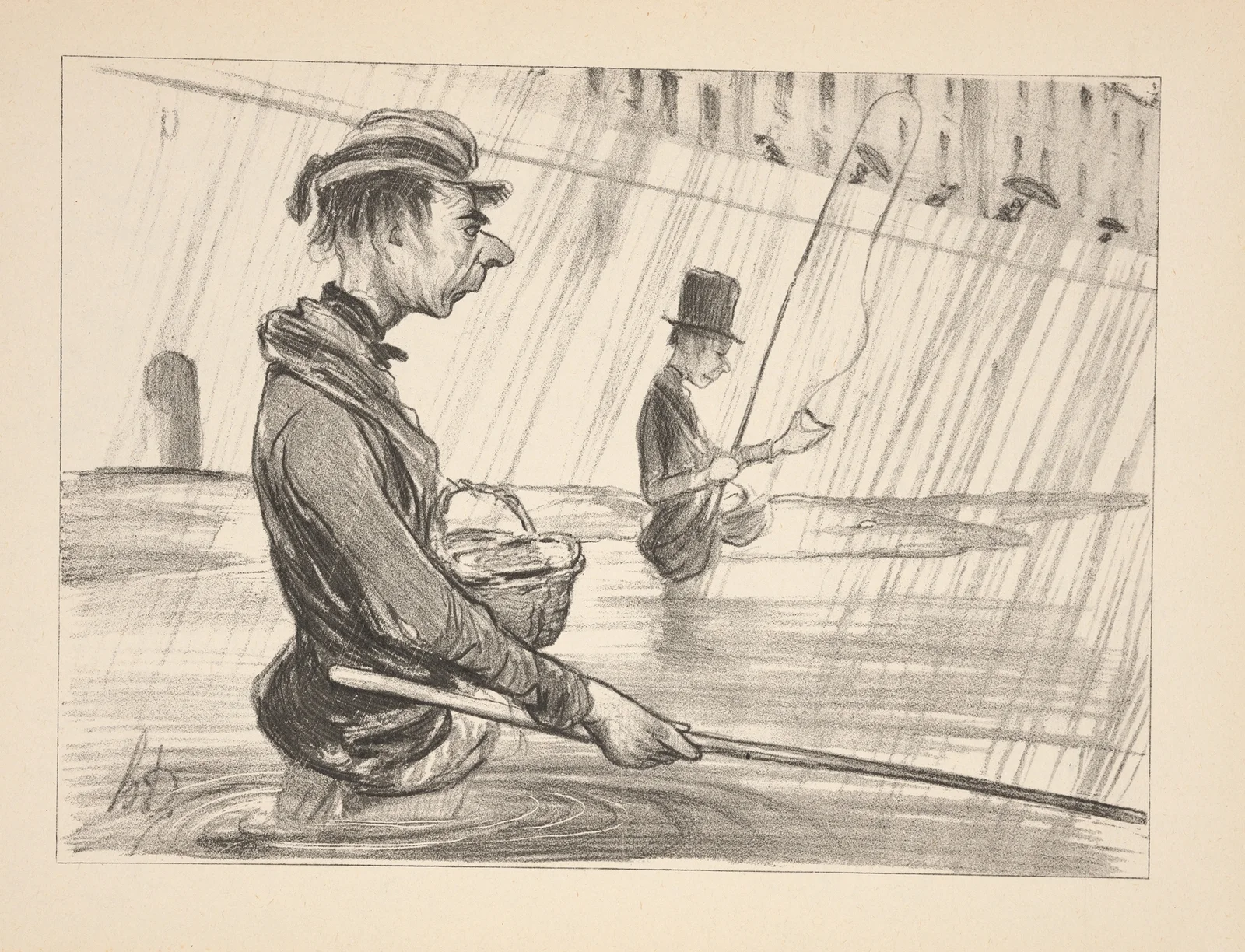Hunting and fishing Pl.22 av Honoré Daumier