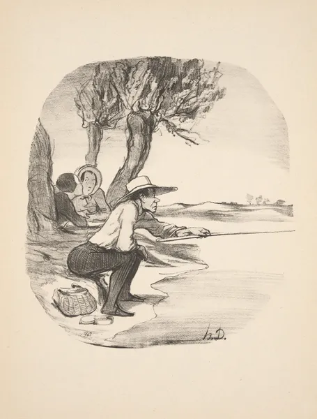 Hunting and fishing Pl.25 av Honoré Daumier