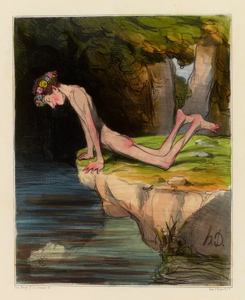 Le beau Narcisse av Honoré Daumier