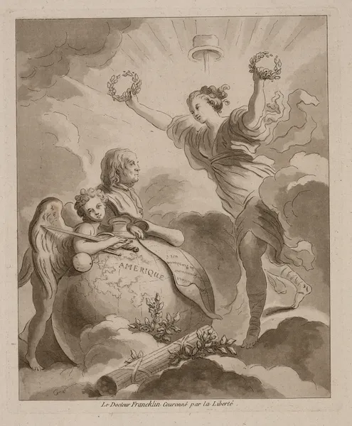 Doctor Franklin, crowned by Liberty av Jean-Honoré Fragonard