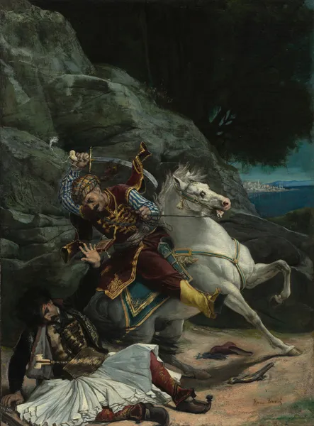 Combat of a Greek and a Turk av Horace Vernet