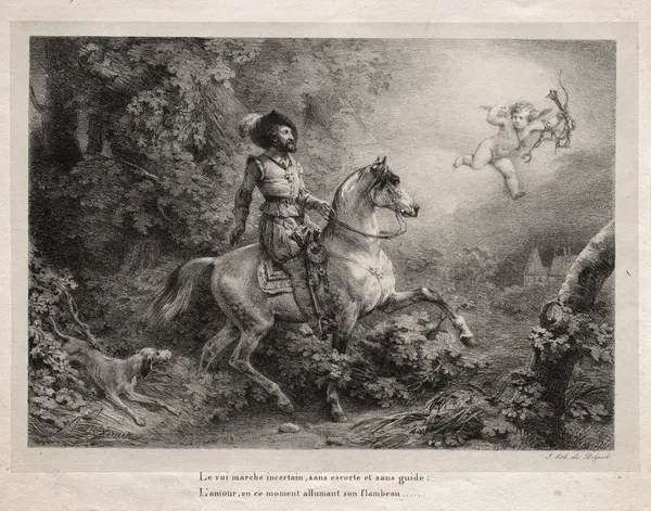 Henry IV Rides to the Château d’Anet av Horace Vernet