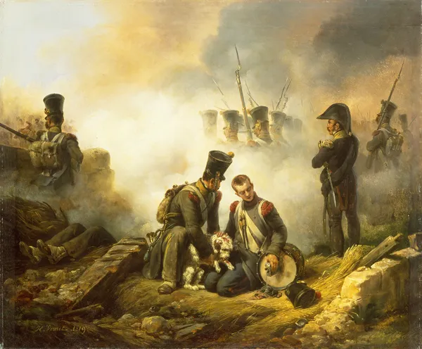 The Dog of the Regiment Wounded av Horace Vernet