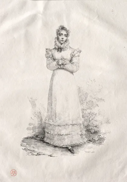 Young Woman Standing av Horace Vernet
