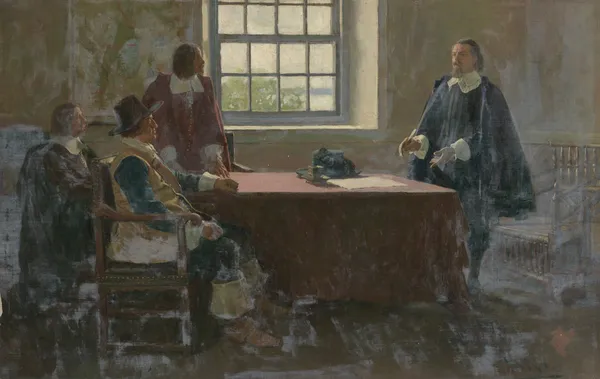 Even Sir William Berkeley, the redoubtable cavalier governor, saw that he must yield av Howard Pyle