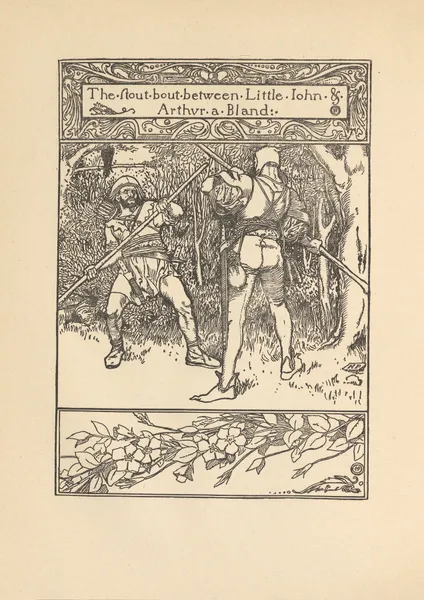 The stout Bout between Little John and Arthur a Bland av Howard Pyle