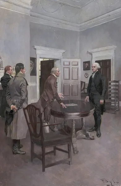 Thompson, The Clerk Of Congress, Announcing To Washington, At Mount Vernon, His Election To The Presidency av Howard Pyle