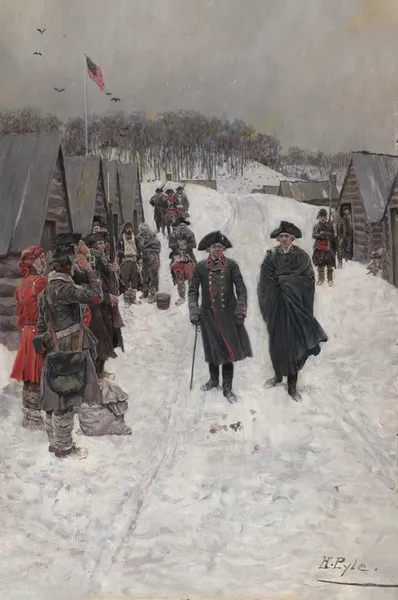 Washington and Von Steuben at Valley Forge av Howard Pyle