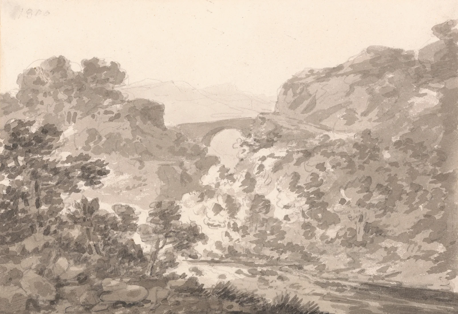 Bridge over Stream, North Wales av George Howland Beaumont
