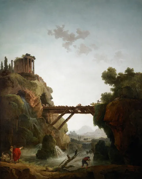 Fantastic View of Tivoli av Hubert Robert
