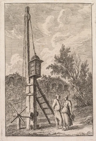 Le Poteau av Hubert Robert