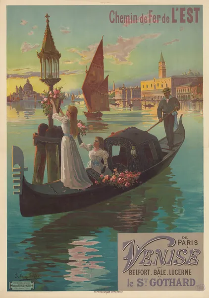 Chemin de Fer de l’Est. De Paris à Venise, par Belfort, Bâle, Lucerne et le St Gothard av Frederic Hugo d’Alési