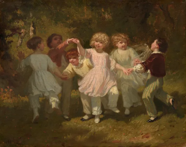 Children Playing in a Park av Hugues Merle