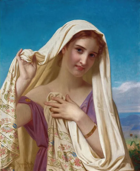 Young Girl In A Veil av Hugues Merle
