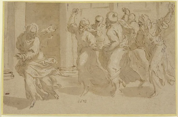 Christus entweicht vor den Pharisäern av Jacopo Palma il Giovane