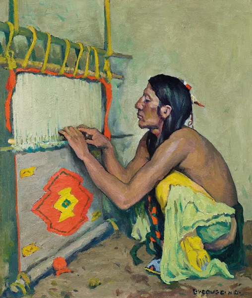 The Weaver av Eanger Irving Couse