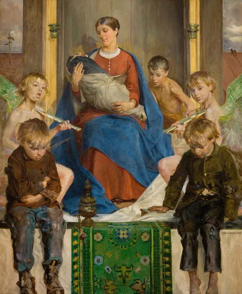 Madonna and Children av Jacek Malczewski