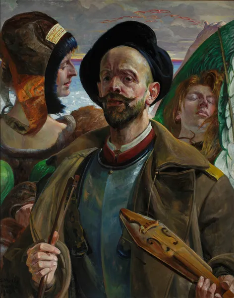 On one string – Self-portrait av Jacek Malczewski