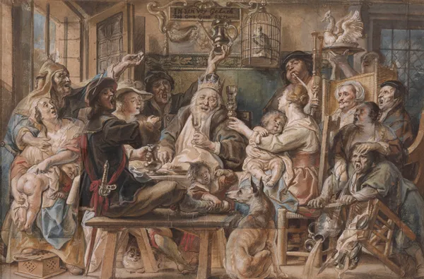 The King Drinks av Jacob Jordaens