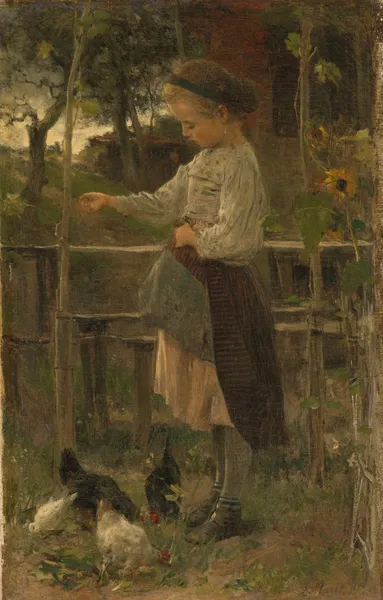Feeding Chickens av Jacob Maris