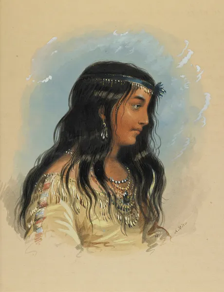A Young Woman Of The Flat Head Tribe av Alfred Jacob Miller