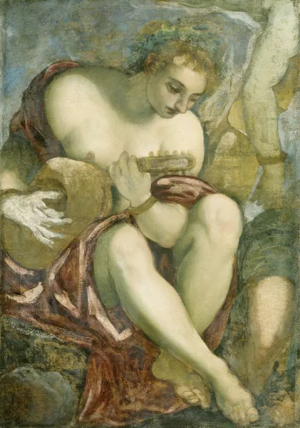 Muse with Lute av Jacopo Tintoretto