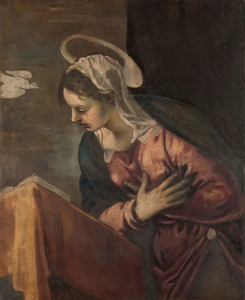 Virgin from the Annunciation to the Virgin av Jacopo Tintoretto