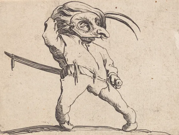 L’homme masqué aux jambes torses av Jacques Callot